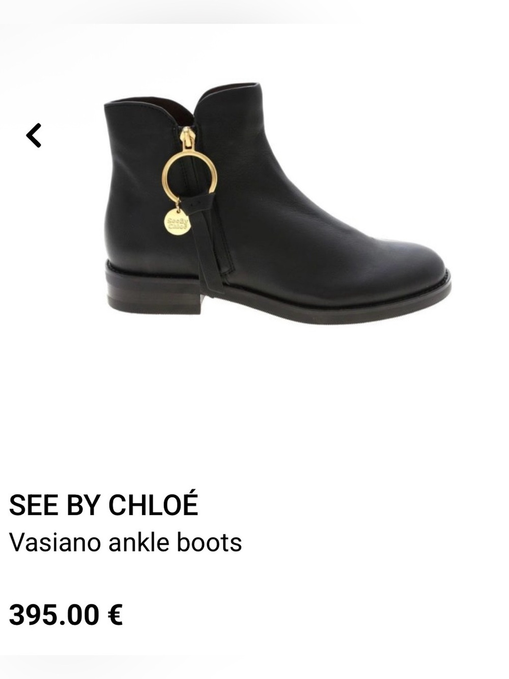 SEE BY CHLOE
Vasiano leather ankle boots size EU 39.5
